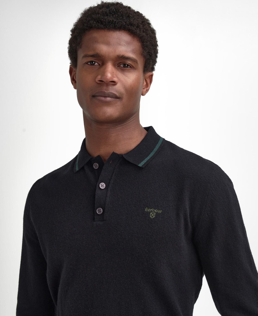 nocton gebreide polo met lange mouwen