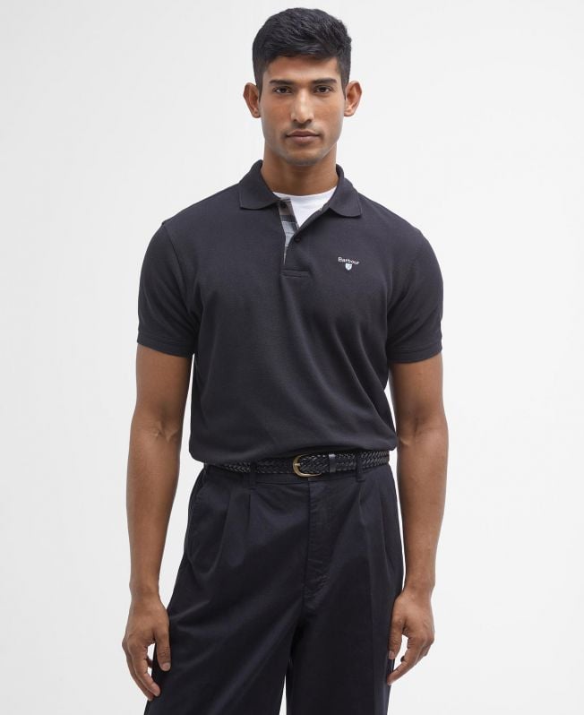 polo shirt met schotse ruit en piqué-print