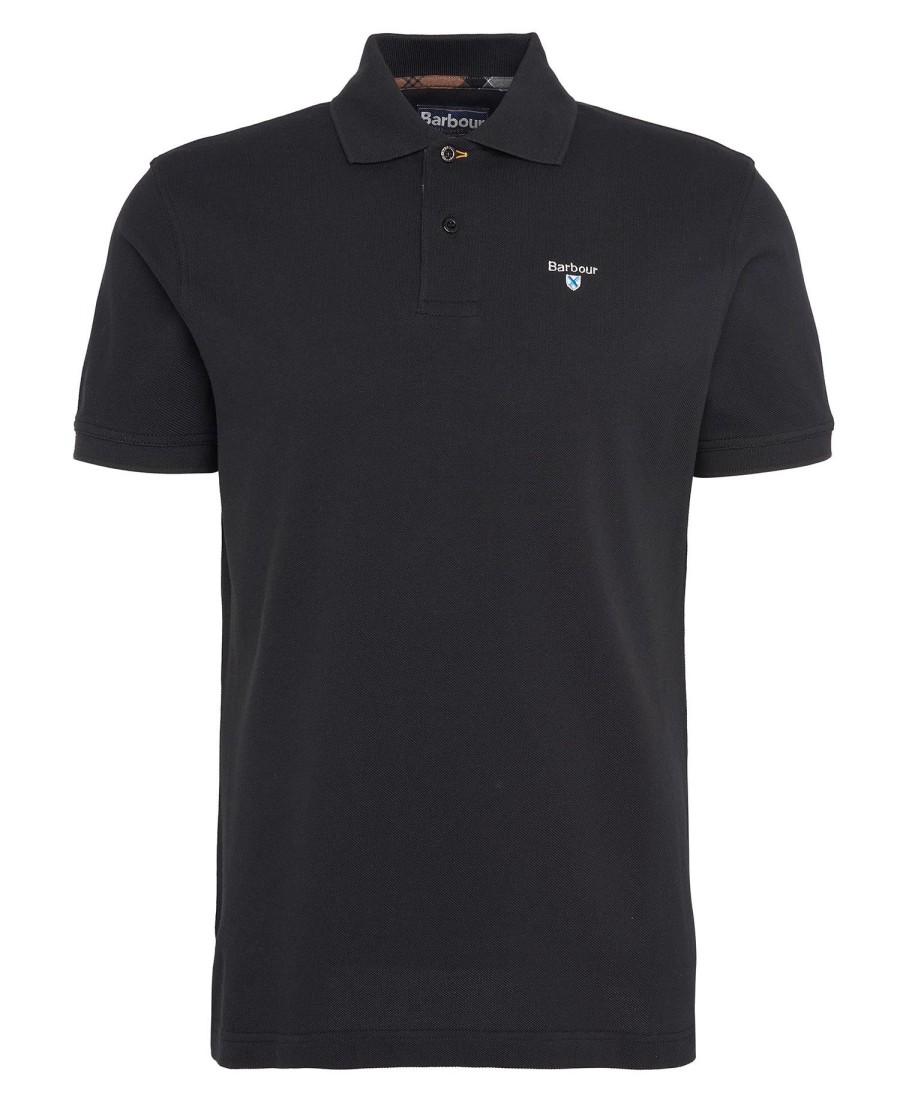 polo shirt met schotse ruit en piqué-print