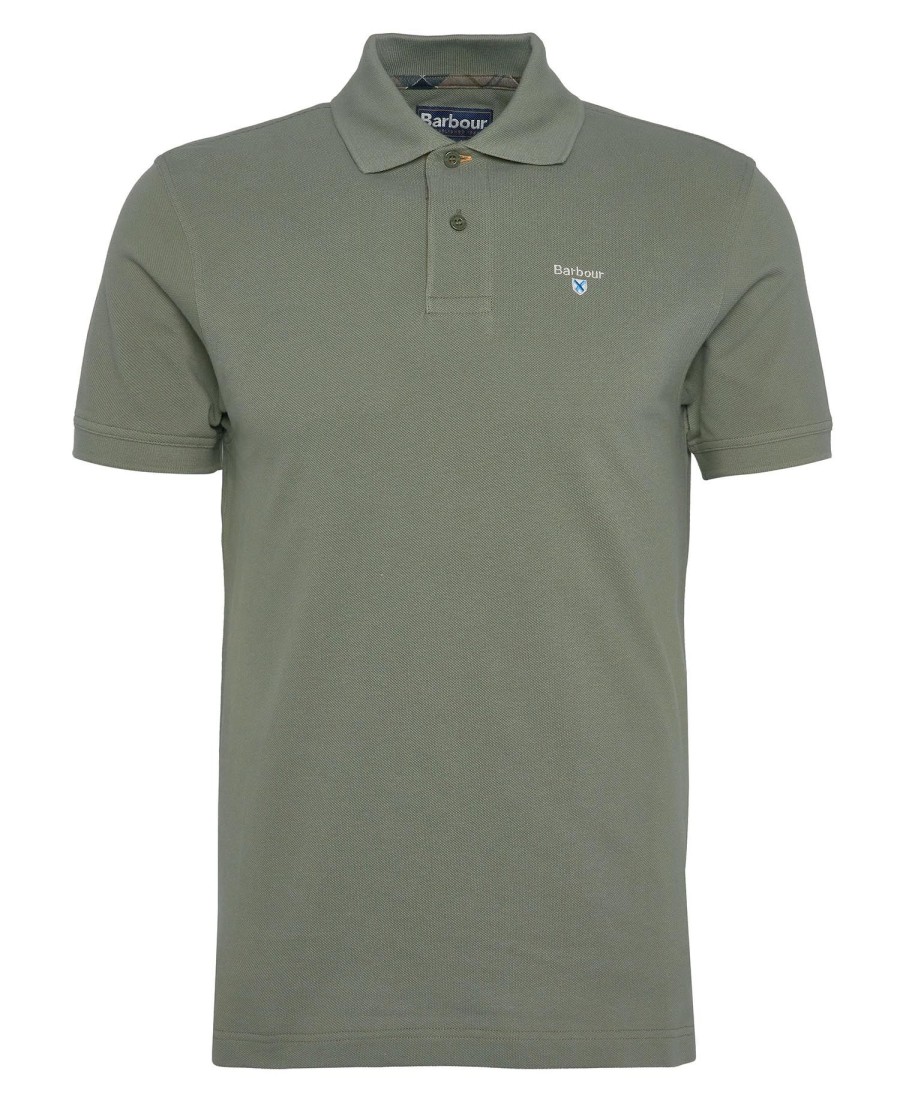 polo shirt met schotse ruit en piqué-print