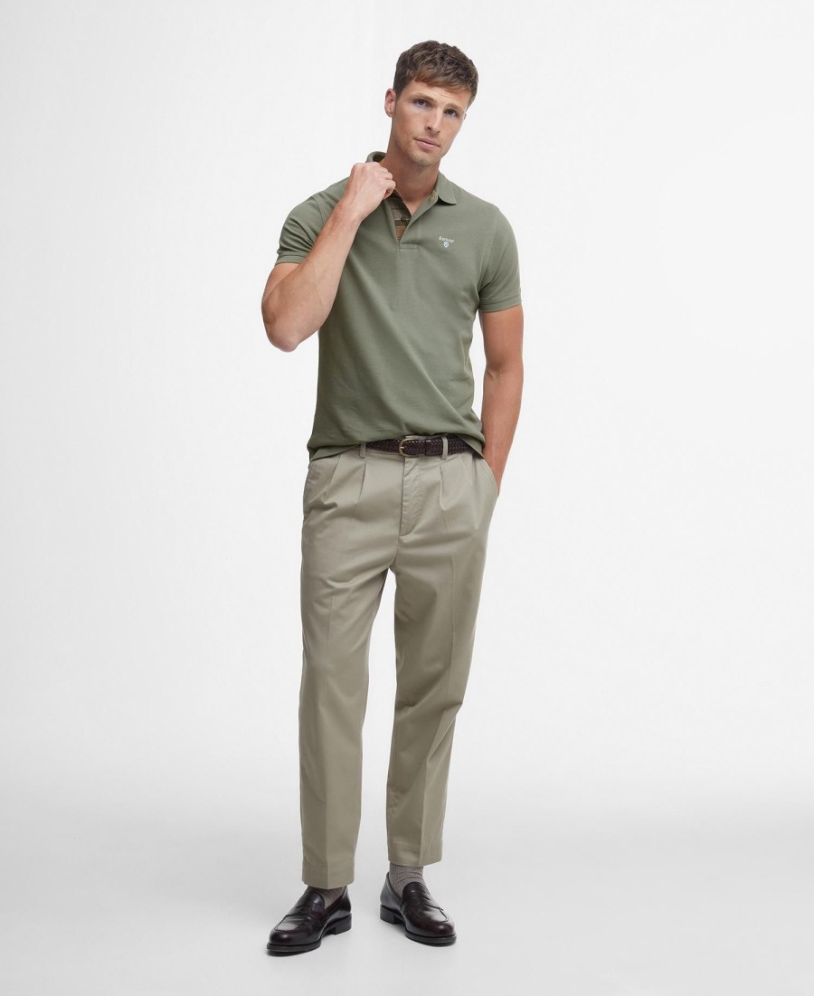 polo shirt met schotse ruit en piqué-print