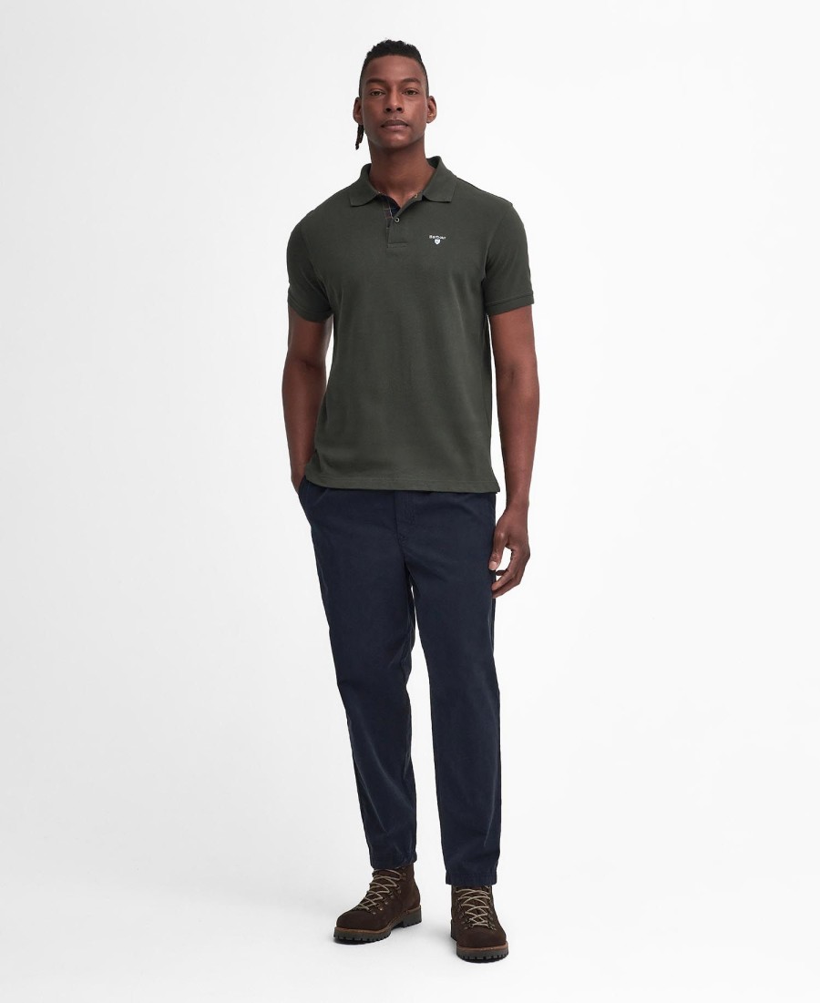 polo shirt met schotse ruit en piqué-print