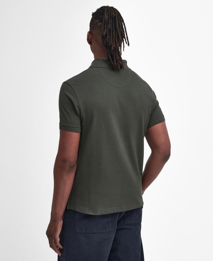 polo shirt met schotse ruit en piqué-print