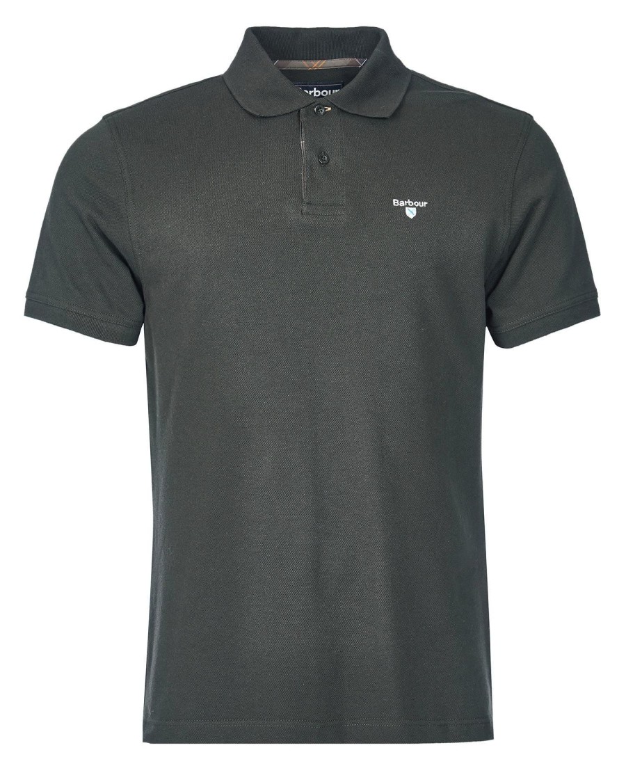 polo shirt met schotse ruit en piqué-print