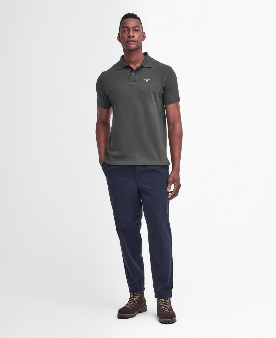 polo shirt met schotse ruit en piqué-print