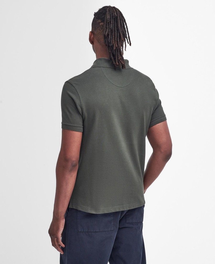 polo shirt met schotse ruit en piqué-print