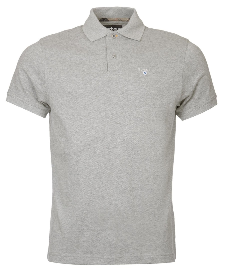 polo shirt met schotse ruit en piqué-print