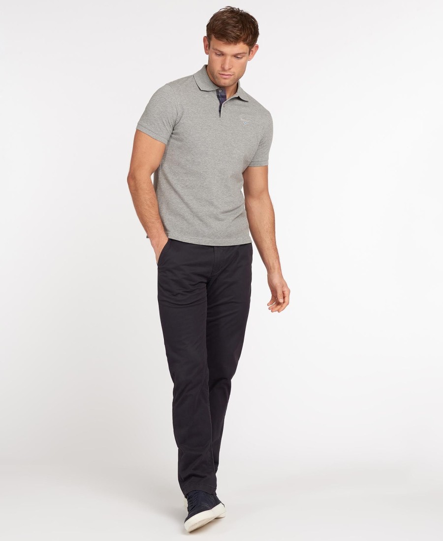 polo shirt met schotse ruit en piqué-print
