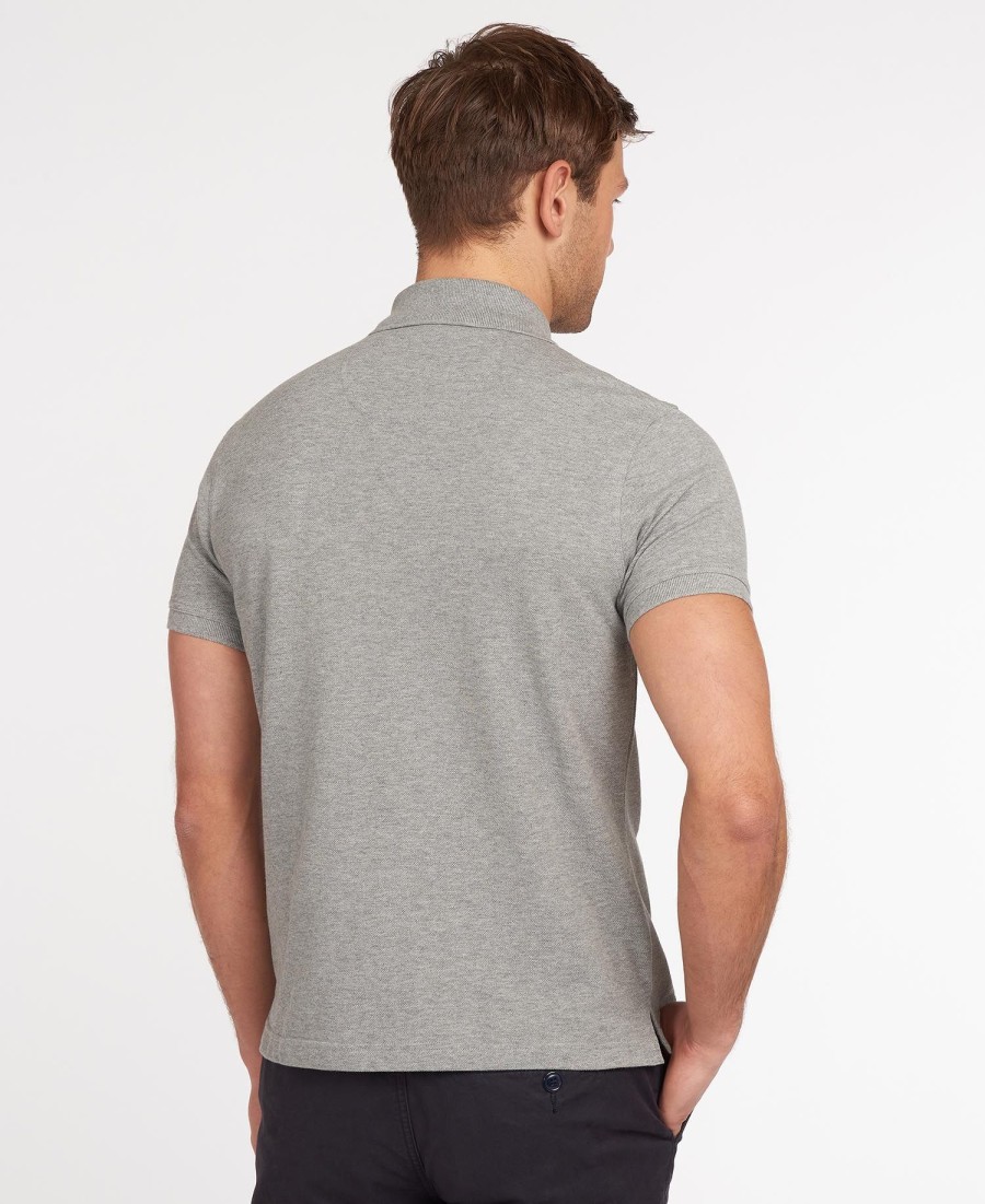 polo shirt met schotse ruit en piqué-print