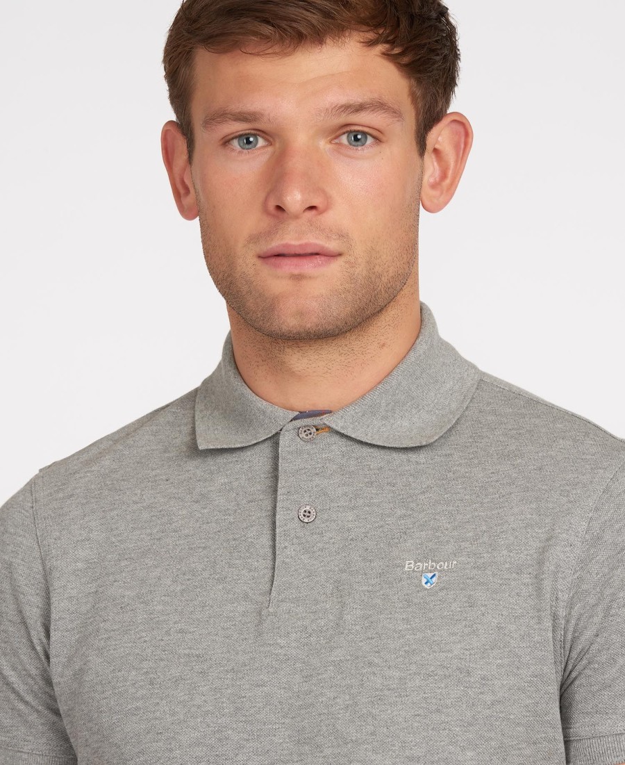 polo shirt met schotse ruit en piqué-print