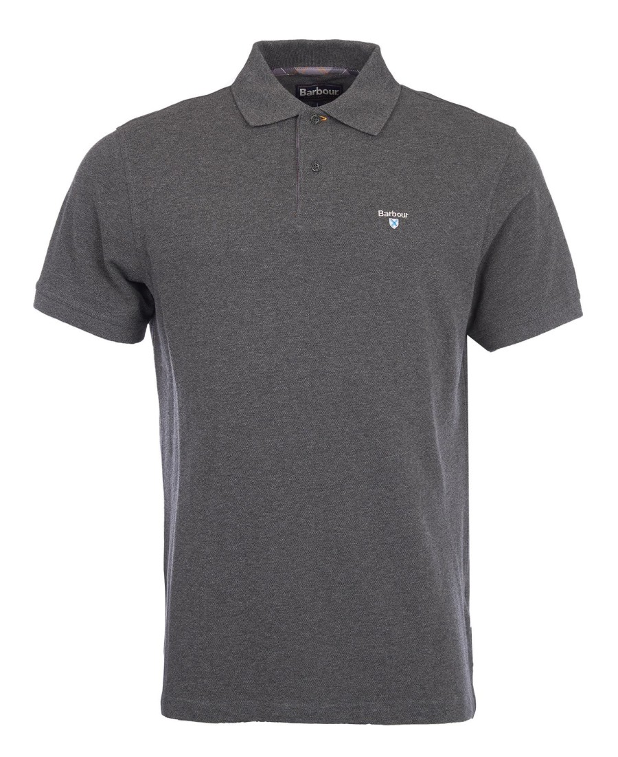 polo shirt met schotse ruit en piqué-print
