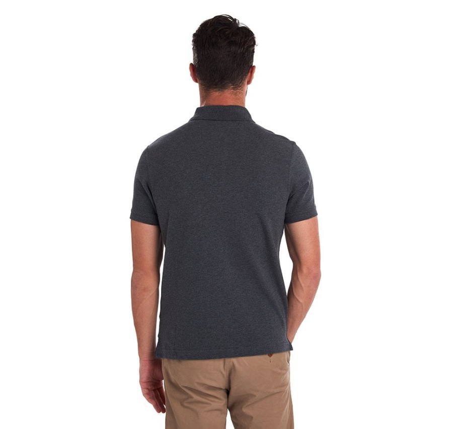 polo shirt met schotse ruit en piqué-print