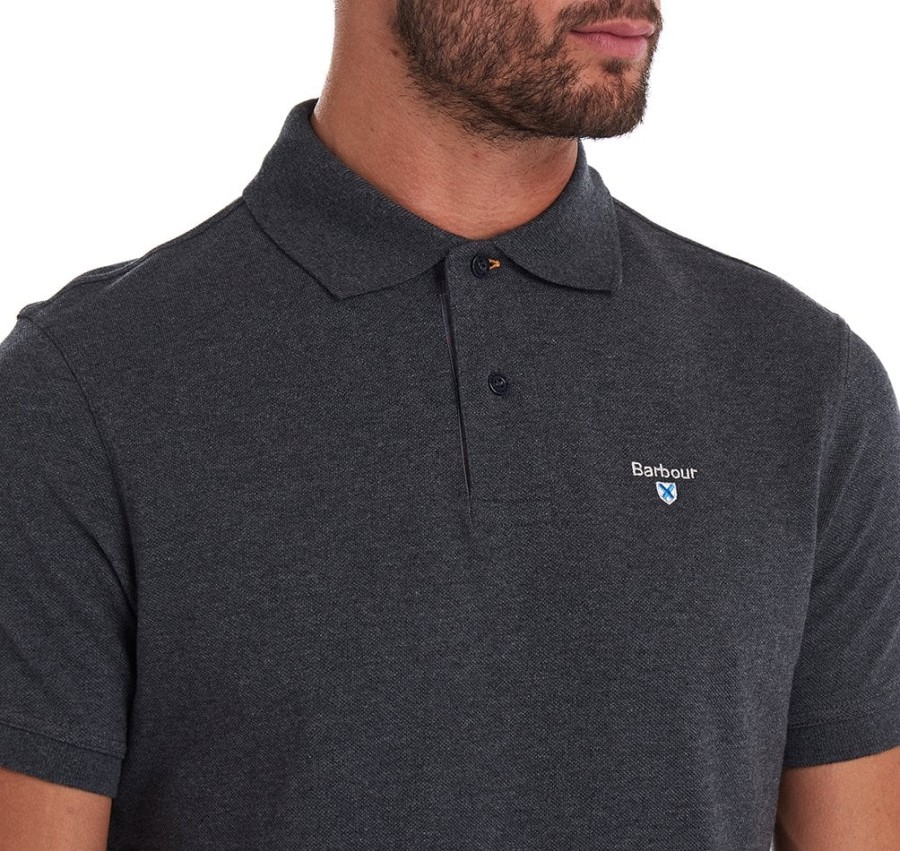 polo shirt met schotse ruit en piqué-print