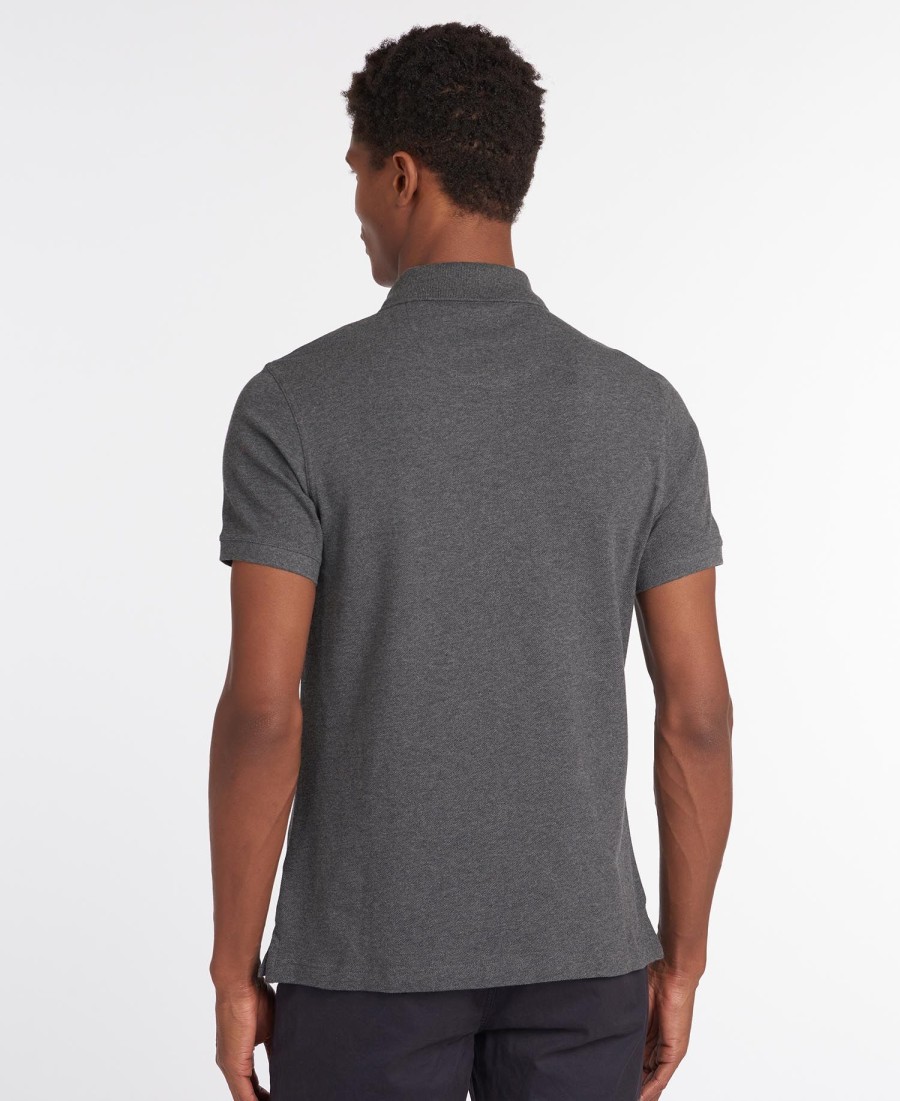polo shirt met schotse ruit en piqué-print