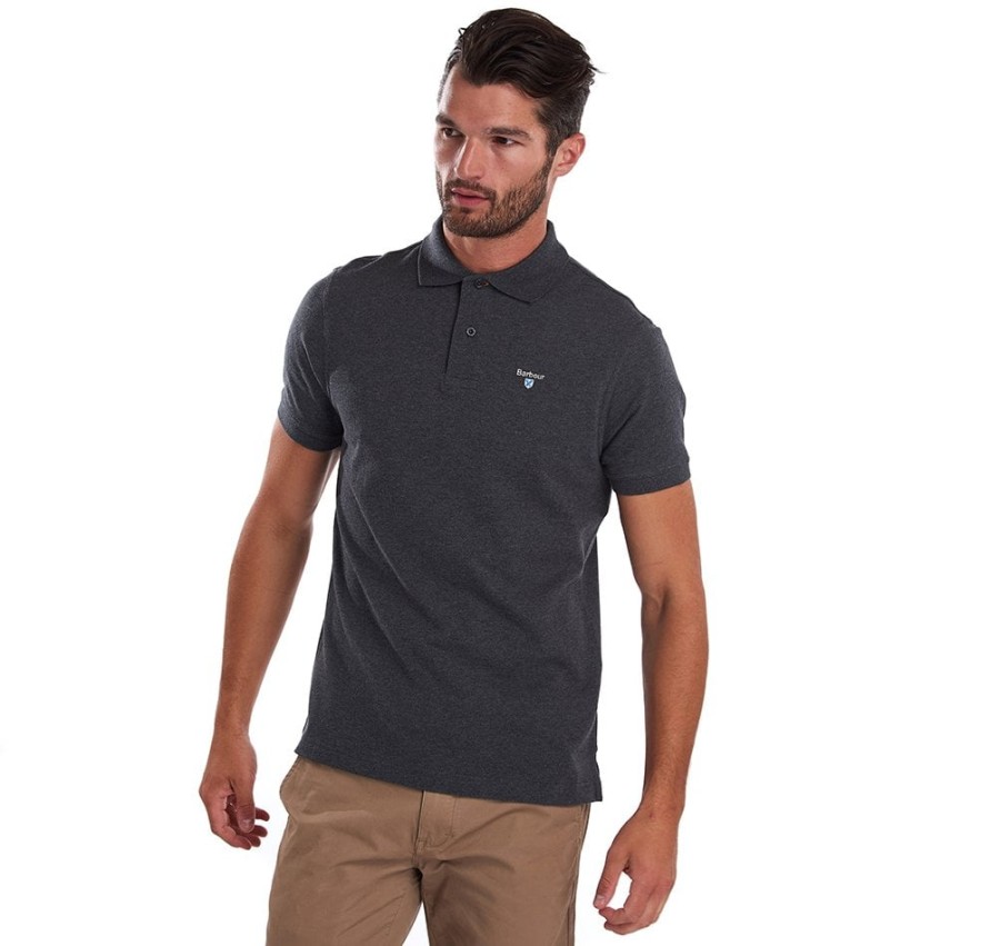 polo shirt met schotse ruit en piqué-print