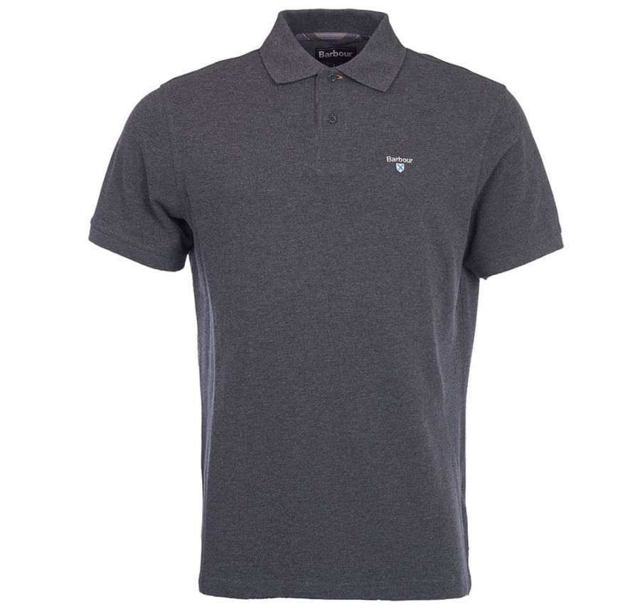 polo shirt met schotse ruit en piqué-print