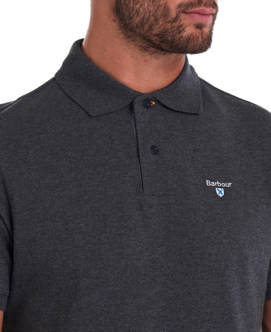 polo shirt met schotse ruit en piqué-print