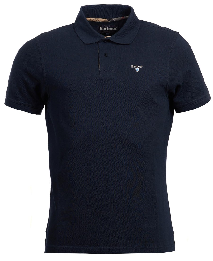 polo shirt met schotse ruit en piqué-print