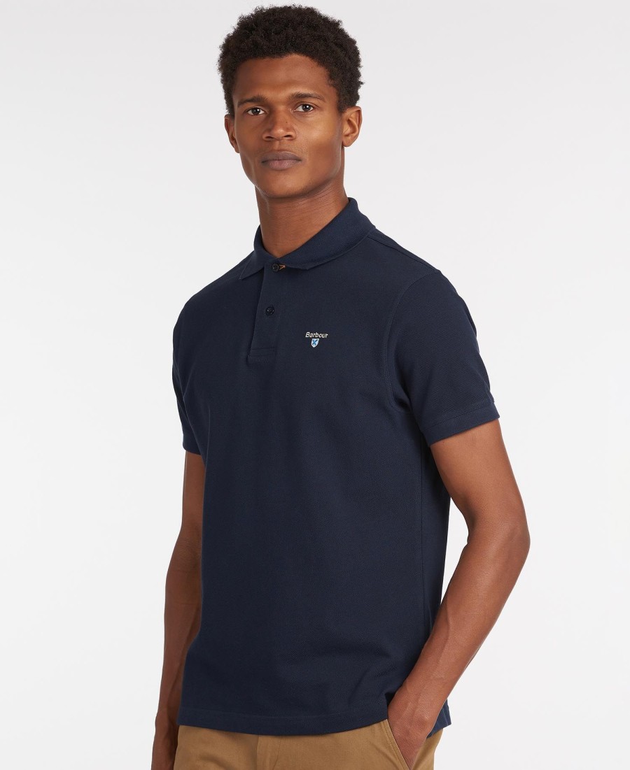polo shirt met schotse ruit en piqué-print