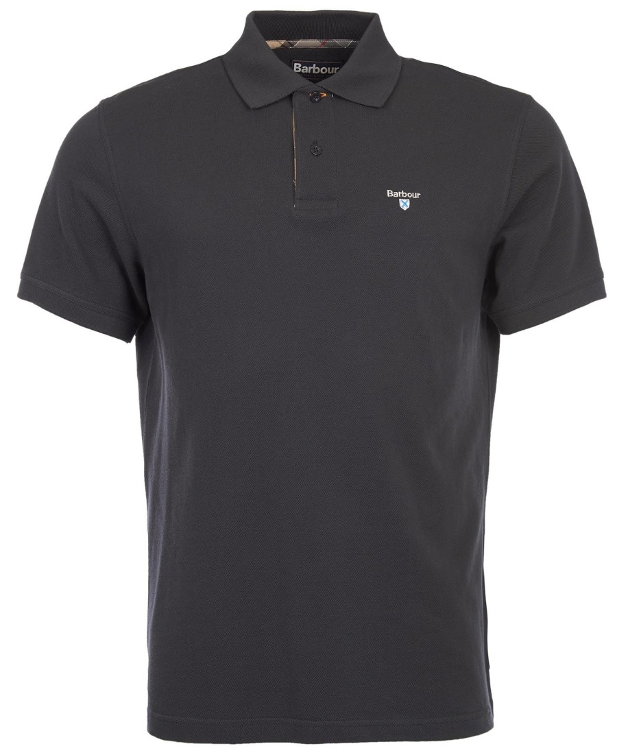 polo shirt met schotse ruit en piqué-print