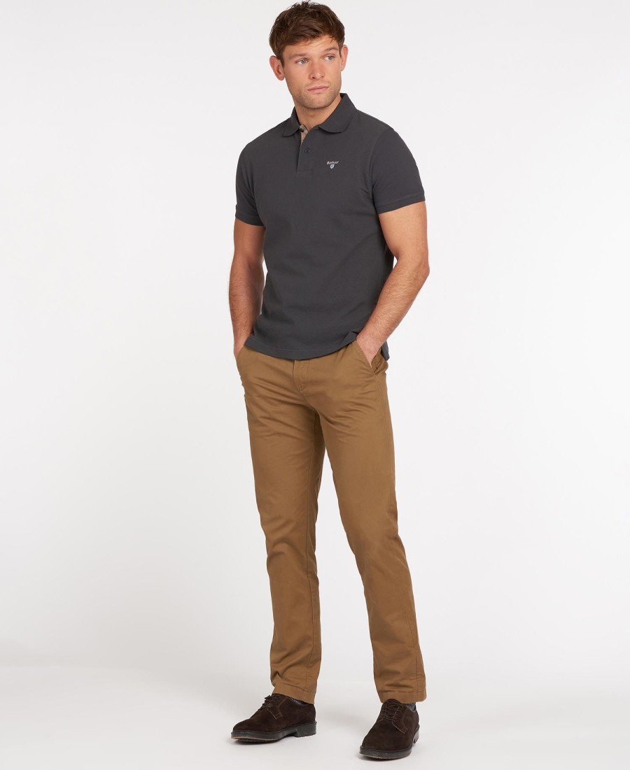polo shirt met schotse ruit en piqué-print