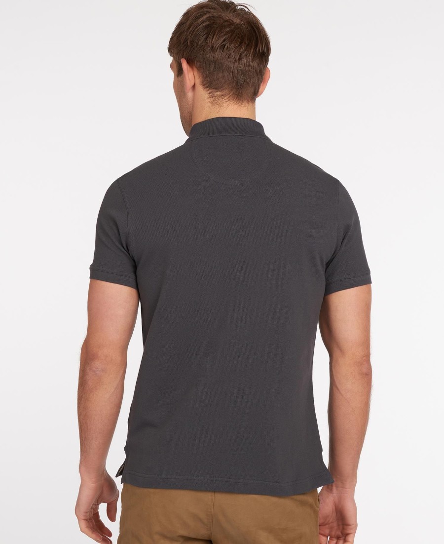 polo shirt met schotse ruit en piqué-print
