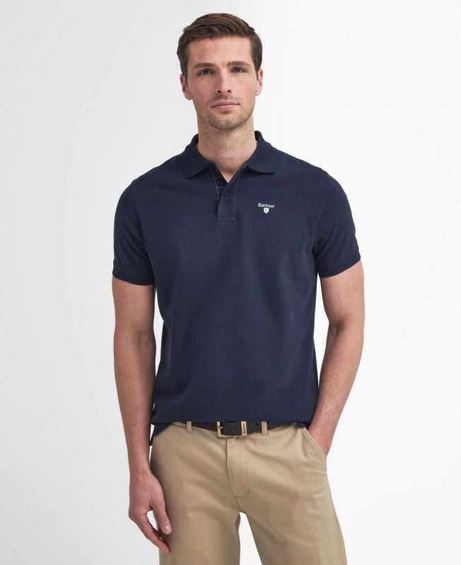 polo shirt met schotse ruit en piqué-print