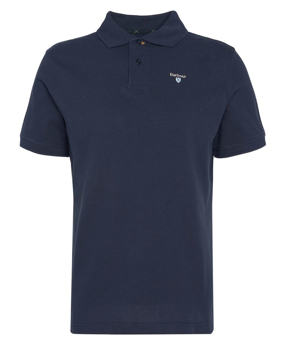 polo shirt met schotse ruit en piqué-print