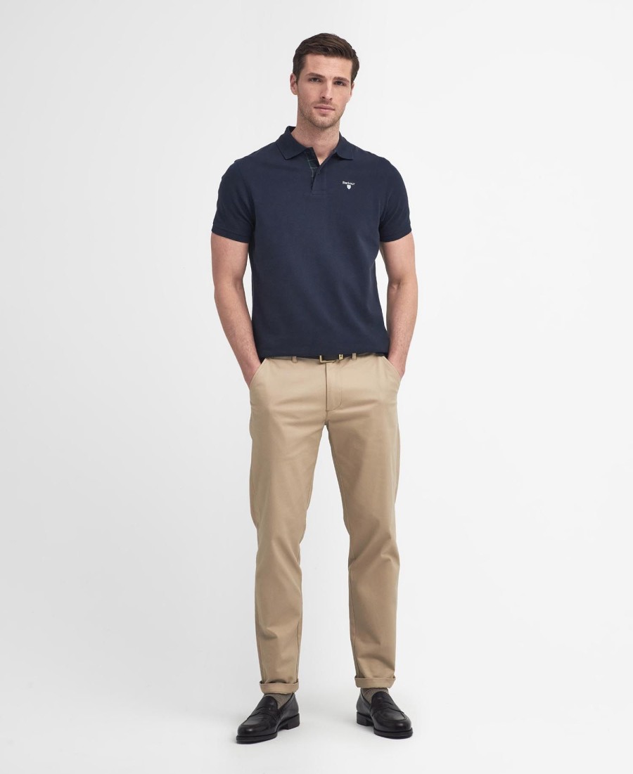 polo shirt met schotse ruit en piqué-print