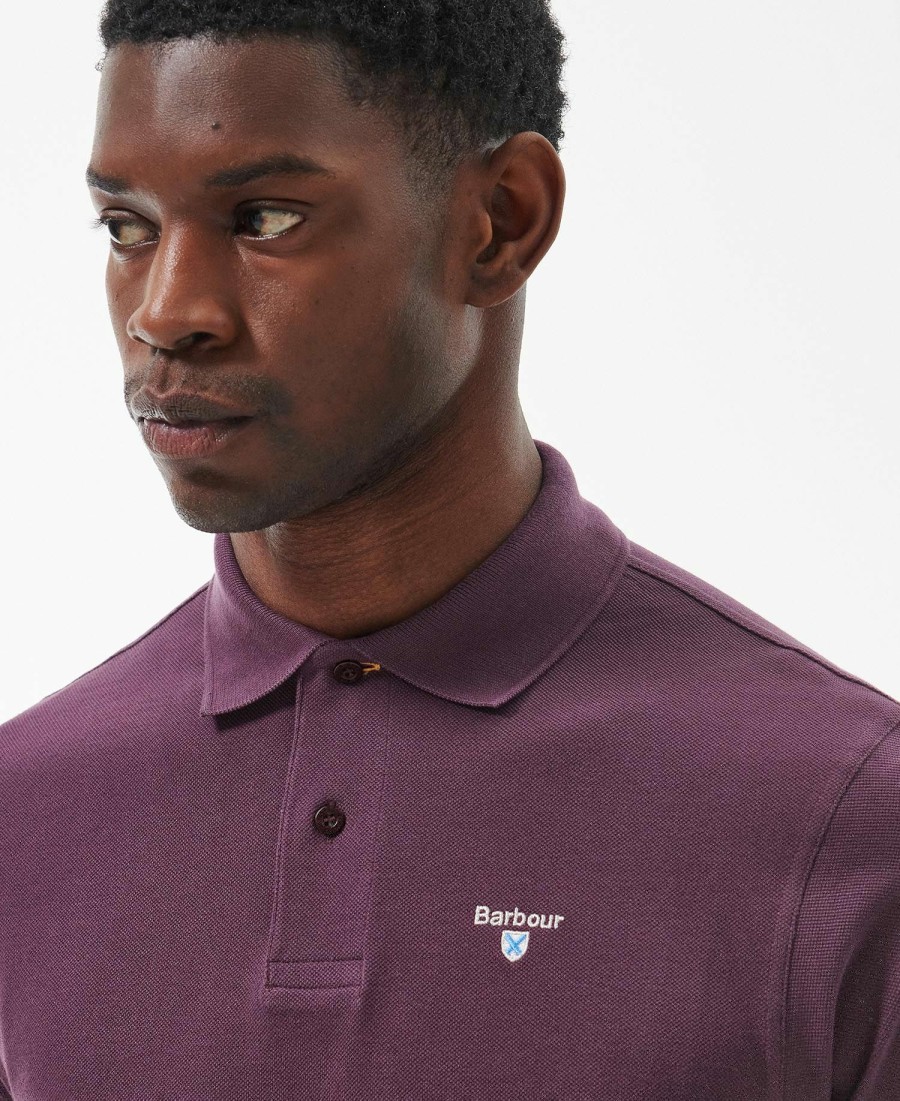polo shirt met schotse ruit en piqué-print