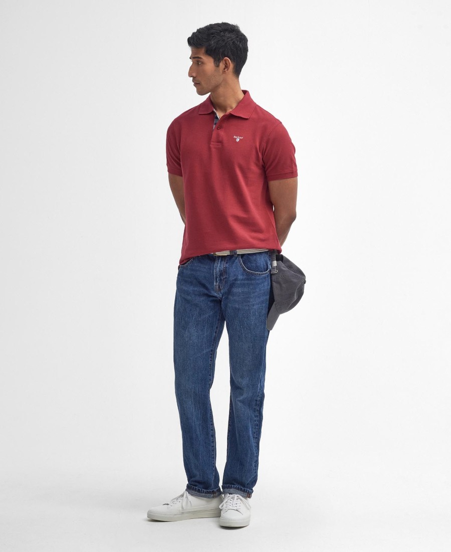 polo shirt met schotse ruit en piqué-print