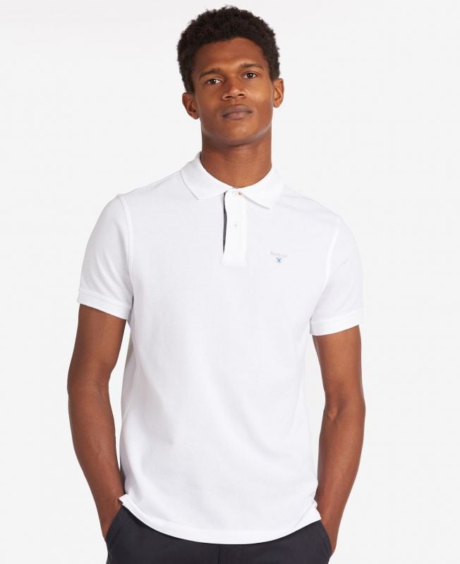 polo shirt met schotse ruit en piqué-print