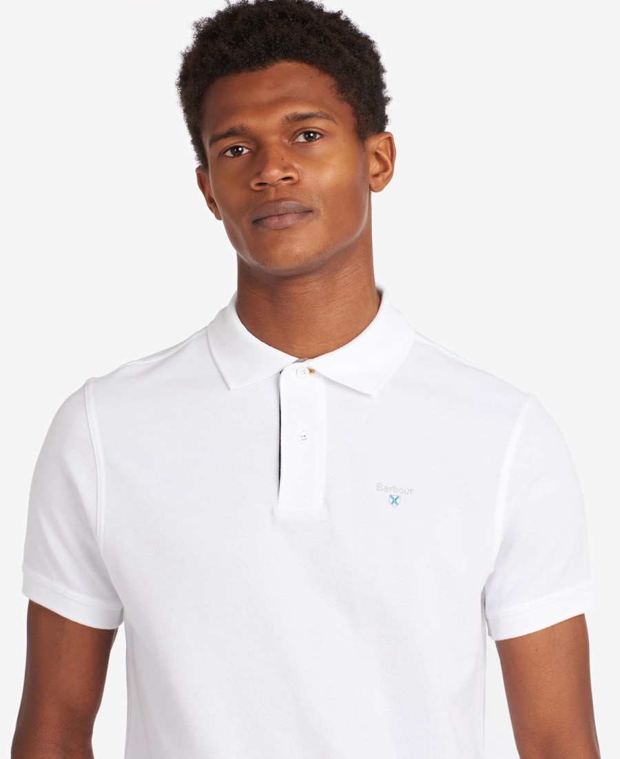polo shirt met schotse ruit en piqué-print