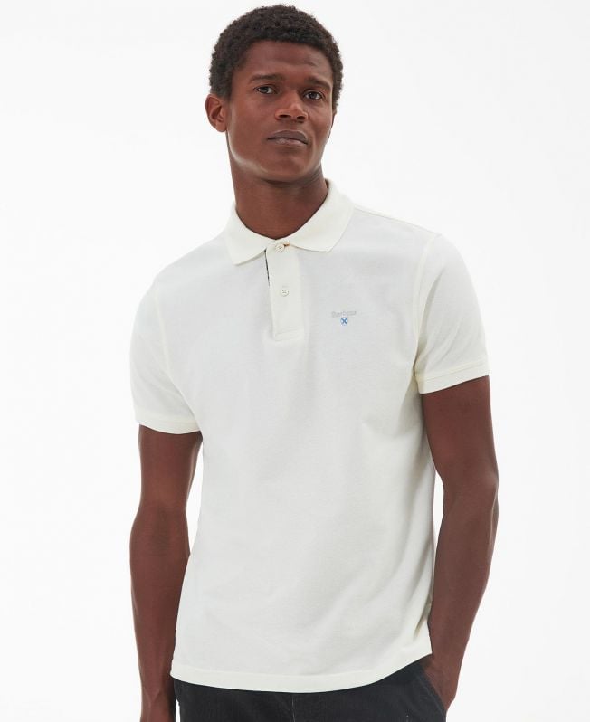polo shirt met schotse ruit en piqué-print