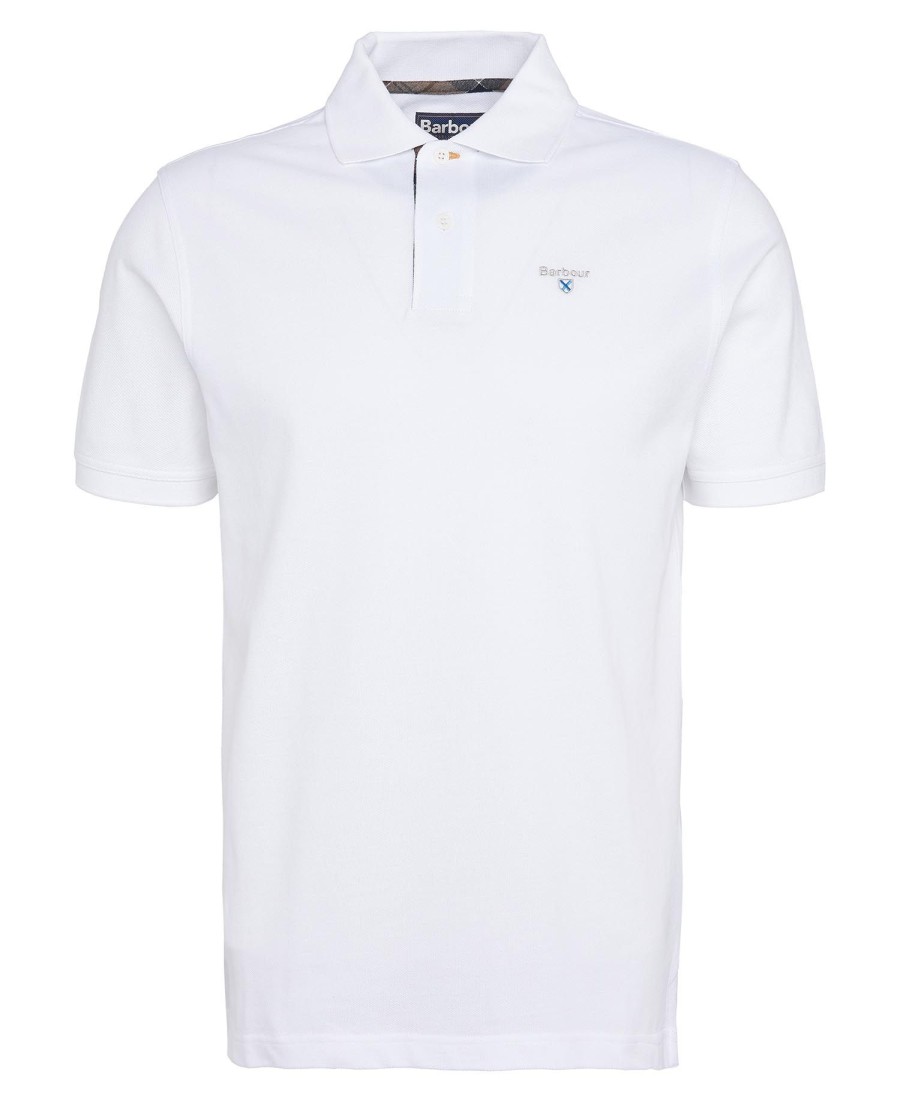 polo shirt met schotse ruit en piqué-print