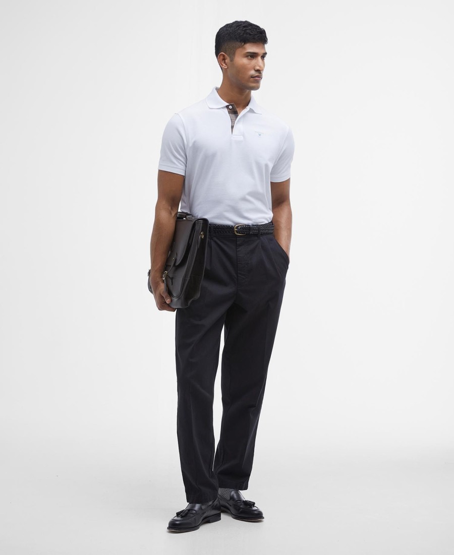 polo shirt met schotse ruit en piqué-print
