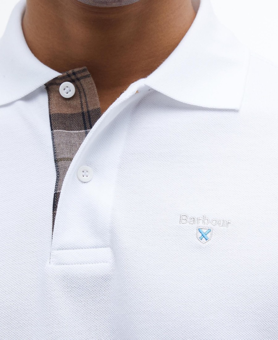 polo shirt met schotse ruit en piqué-print