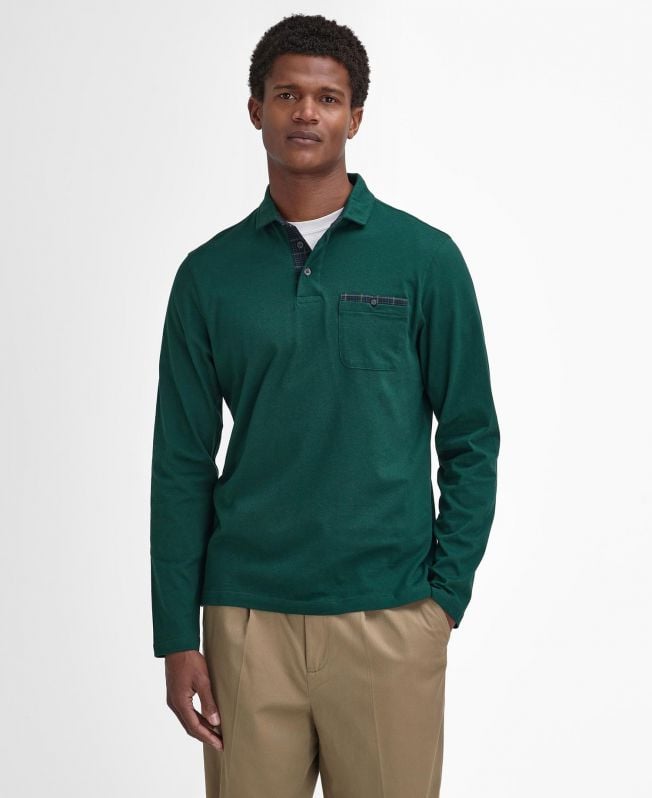 corpatch poloshirt met lange mouwen