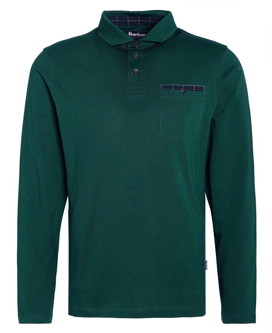 corpatch poloshirt met lange mouwen