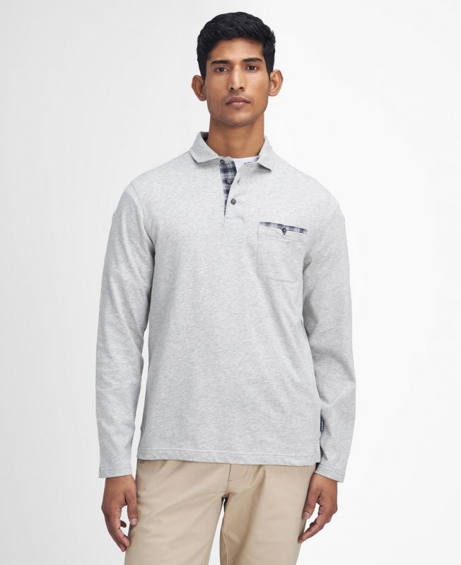 corpatch poloshirt met lange mouwen