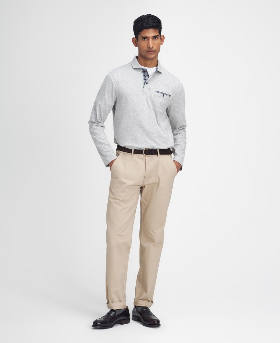 corpatch poloshirt met lange mouwen