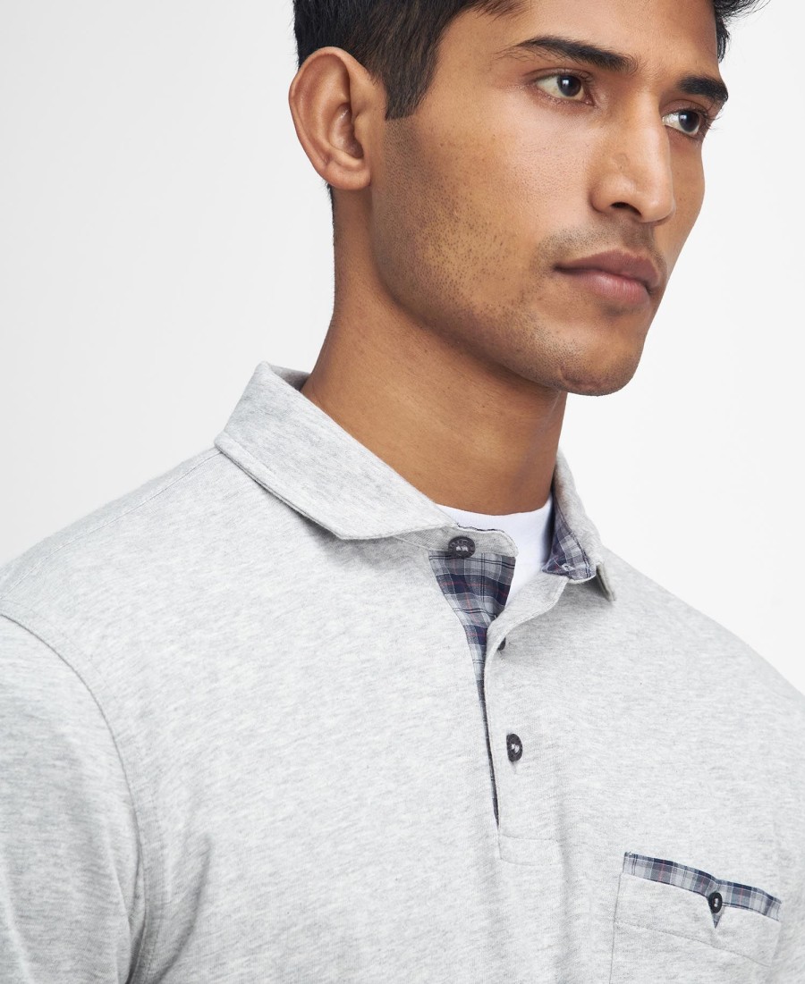 corpatch poloshirt met lange mouwen