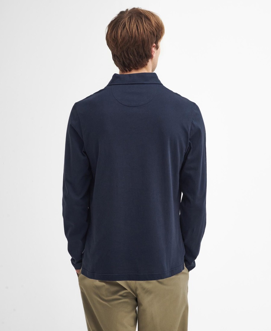 corpatch poloshirt met lange mouwen