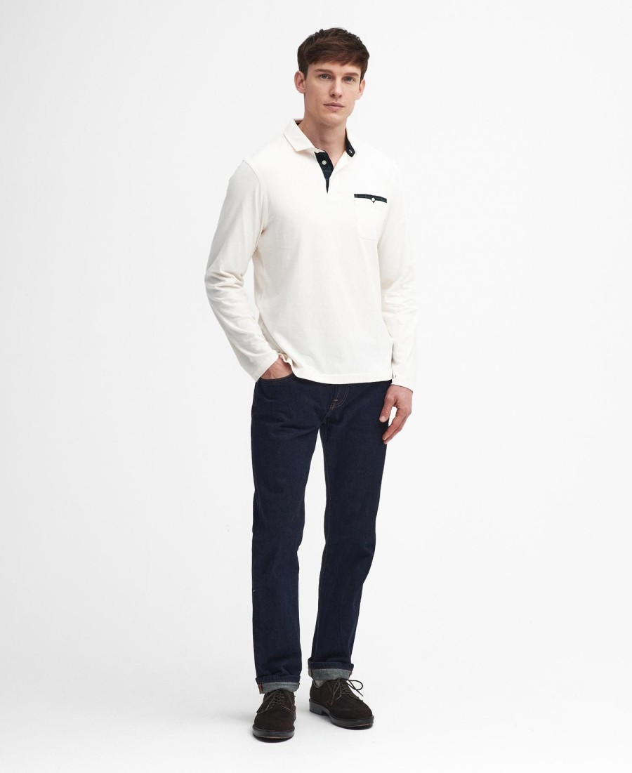 corpatch poloshirt met lange mouwen