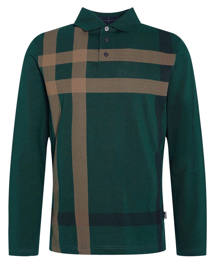 blaine tartan poloshirt met lange mouwen