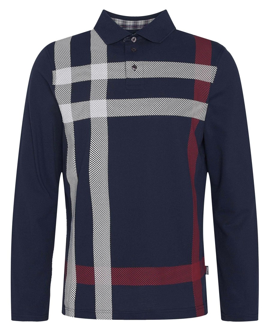 blaine tartan poloshirt met lange mouwen