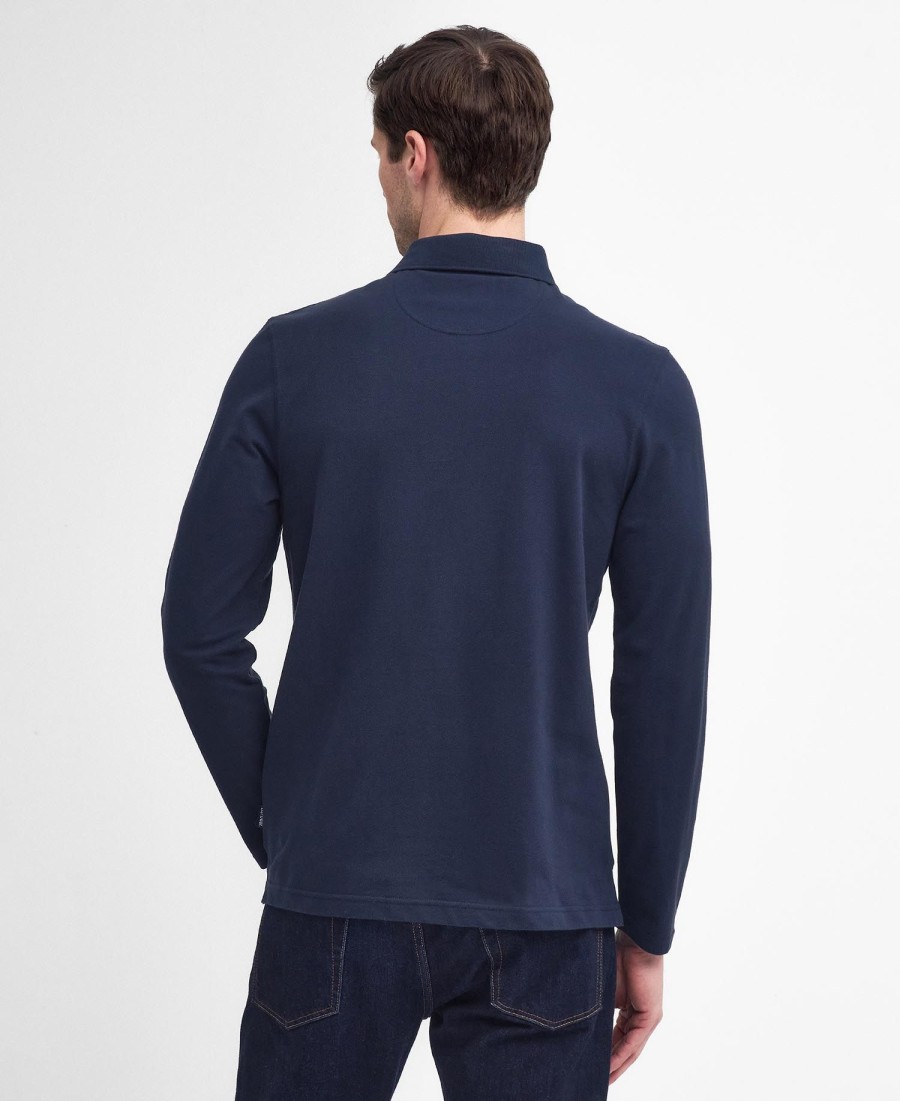 blaine tartan poloshirt met lange mouwen