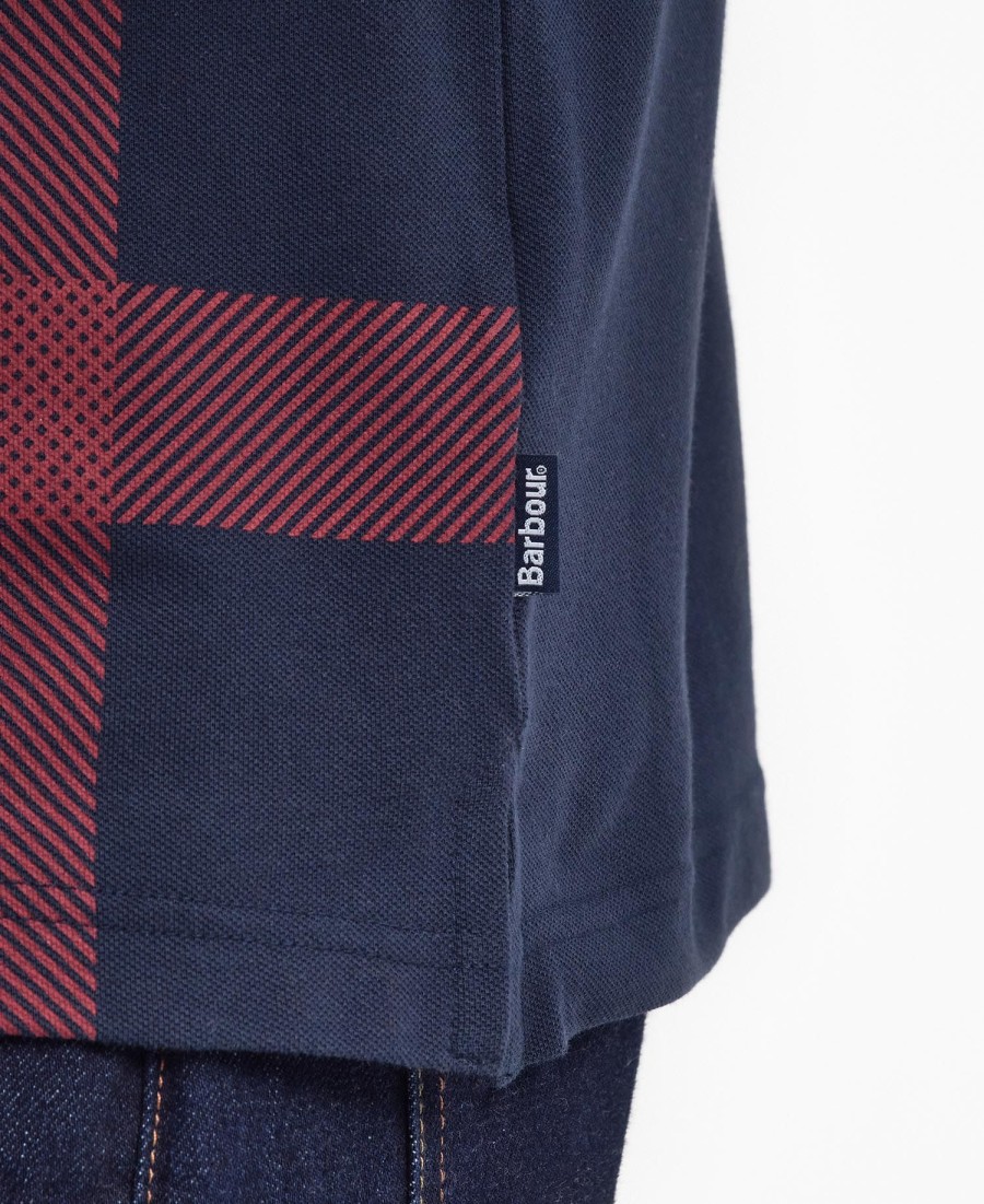 blaine tartan poloshirt met lange mouwen