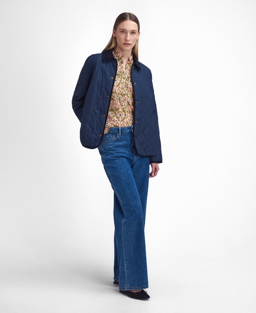 barbour x william morris gallery isabella gewatteerde jas