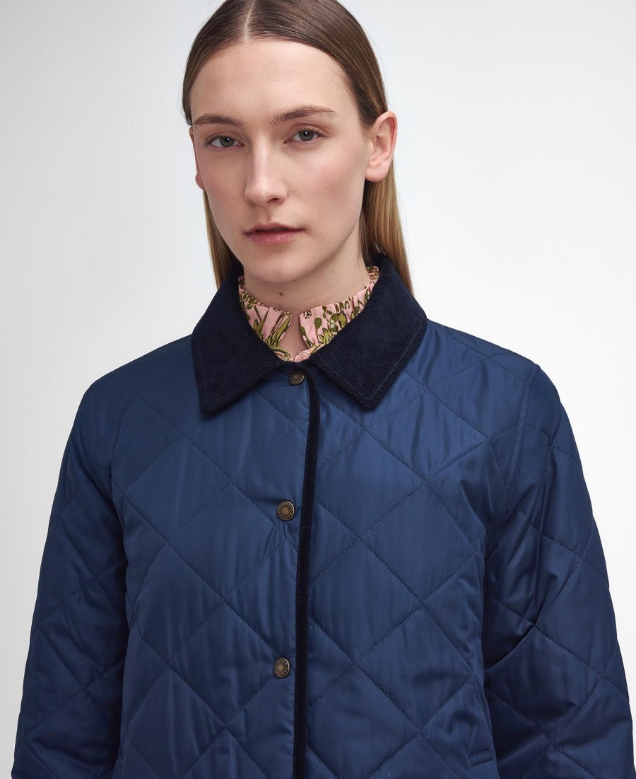barbour x william morris gallery isabella gewatteerde jas